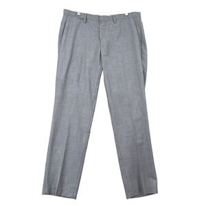 Alberto Cardinali Mens Gray Dress Pants NP376 Flat Front 34x30 Polyester Rayon